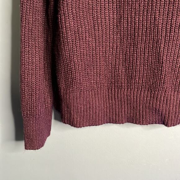 Rue 21 Maroon Acrylic V Neck Sweater Twist Tie Back Size XL - Picture 3 of 8
